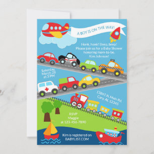 Invitation pour une fête prénatale de garçon sur l