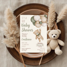 Invitation pour une fête prénatale pour bébé ours 