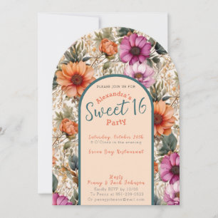 Invitation pour une fête sucrée de seize ans avec 