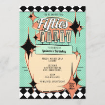 Invitation pour une fête sur le thème des années 5