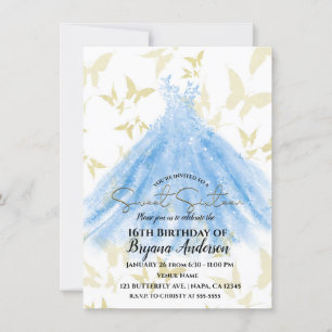 Invitation pour une fête Sweet 16 Danse Papillon R