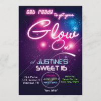 Invitation pour une fête Sweet 16 lumineuse années