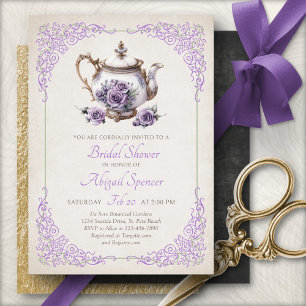 Invitation pour une réception de mariage avec thé