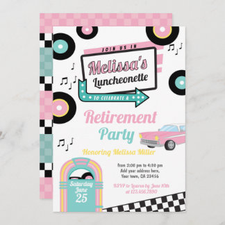 Invitation pour une soirée au diner rétro rétro