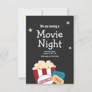 Invitation pour une soirée cinéma vintage cool ave