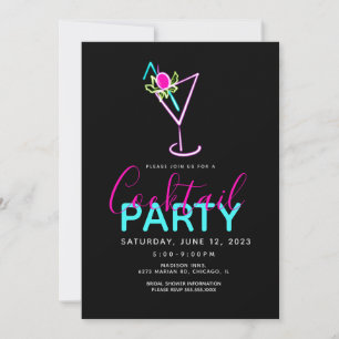 Invitation pour une soirée d'art moderne Neon Cock