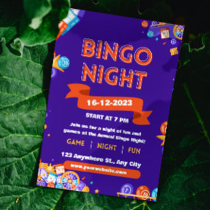 Invitation pour une soirée de Bingo amusante Viole