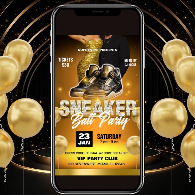 Invitation pour une soirée de danse Sneaker Ball (Créateur téléchargé)