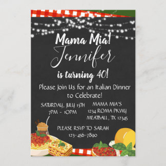 Invitation pour une soirée de dîner italien Mama M