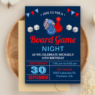 Invitation pour une soirée de jeux de société mode