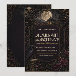 Invitation pour une soirée de masquerade gothique