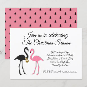 Invitation pour une soirée de Noël aux flamants ro