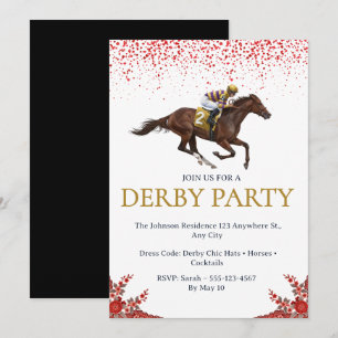 Invitation pour une soirée Derby de courses de che