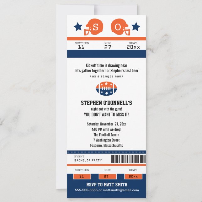 Invitation pour une soirée entre hommes au match d (Devant)