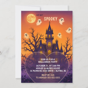 Invitation pour une soirée Halloween dans un manoi