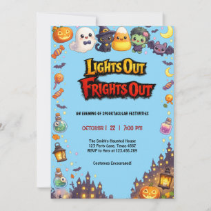 Invitation pour une soirée Halloween lumineuse dan