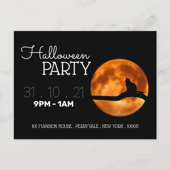 Invitation pour une soirée Halloween sous la Lune  (Devant)