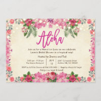 Invitation pour une soirée hawaïenne de mariage tr