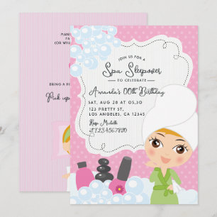 Invitation pour une soirée pyjama Spa pour filles