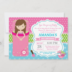 Invitation pour une soirée pyjama Spa pour un anni