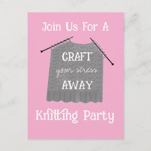 Invitation pour une soirée tricot 'Éloignez votre 