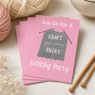 Invitation pour une soirée tricot 'Éloignez votre 