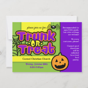 Invitation pour une soirée 'Trunk or Treat'