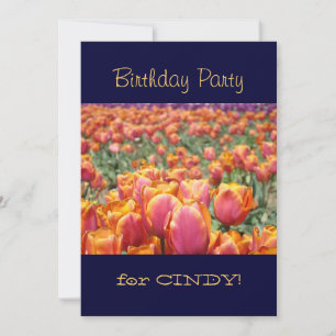 Invitation pour Votre Anniversaire Fête des Tulipe