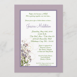 invitation pourpre de Fête de la mariée de fleur