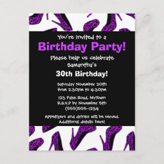 Invitation pourpre de partie d'impression de