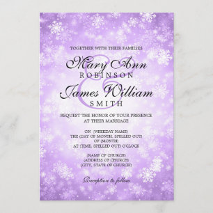 Invitation Pourpre élégant d'étincelle du pays des merveilles