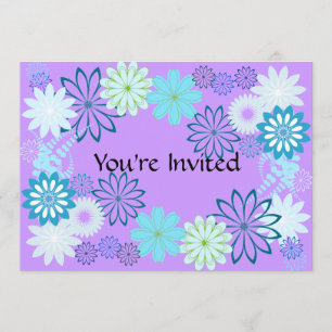 Invitation pourpre et turquoise d'anniversaire