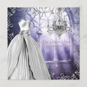 Invitation Pourpre Quinceanera de lavande de lustre
