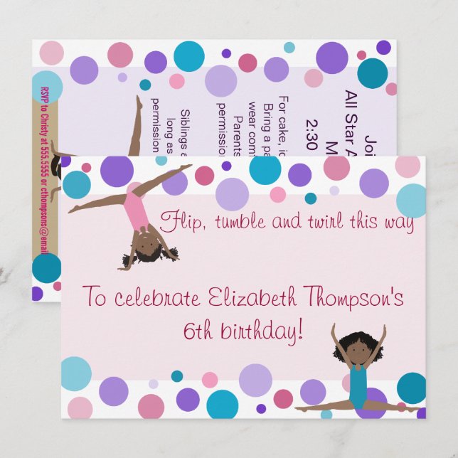 Invitation Pourpre, Teal et roses d'invitation de partie de (Devant / Derrière)