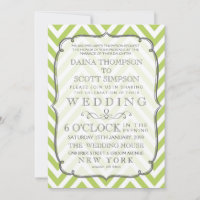 Pousses Tendre Vert Citron Chevron Rayures Mariage