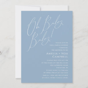 Invitation Poussette poussiéreuse bleue Oh Bébé Bébé ! Salle