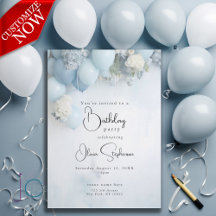 Poussière de fête QR Bleu Blanc Fleurs et Ballons