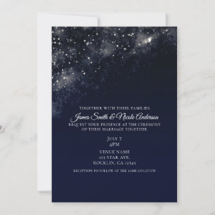 Invitation Poussière d'étoile bleue Nuit étoilée Ciel Mariage