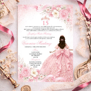 Invitation Poussière espagnole Rose Charra Princesse Florale 