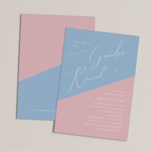Invitation Poussière Fantaisiste Bleu/Rose Révélation du Sexe