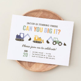 Invitation Pouvez-Vous Le Creuser Construction Anniversaire F