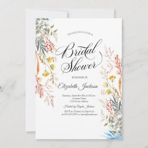 Invitation Prairie printanière de fleurs sauvages Séchée pour