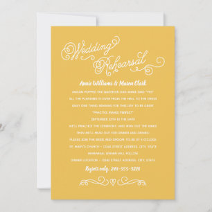 Invitation Pratique Fait Un Dîner De Répétition Jaune Parfait