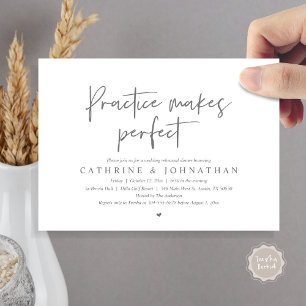 Invitation Pratique rend parfait, Dîner de répétition Mariage