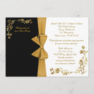 Invitation pré-bal, blanc et noir, RSVP inclus
