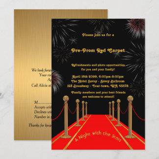 Invitation pré-bal, préprom, tapis rouge, 15e, 16e