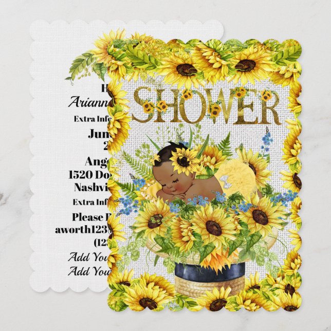 Invitation Précieuse au Baby shower (Devant / Derrière)