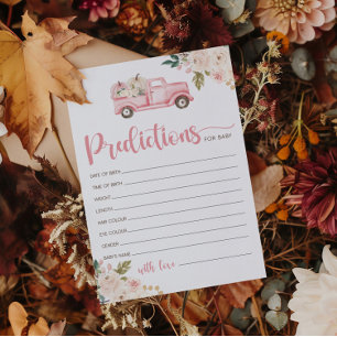 Invitation Prédiction citrouille Baby shower Camion Pour Cart