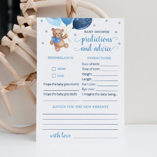 Invitation Prédictions et conseils pour bébé Baby shower Tedd
