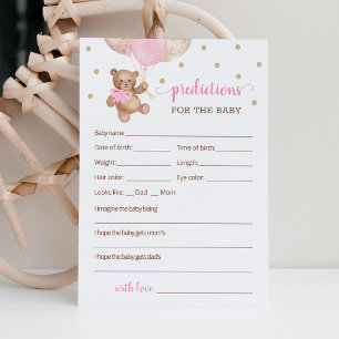 Invitation Prédictions pour bébé pour le Baby shower Teddy Be